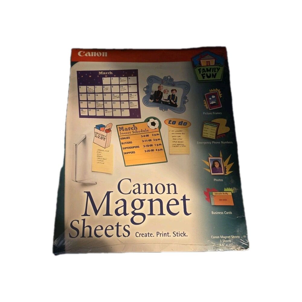 Canon Magnet Sheets Photo Paper 3 Sheets 8.5"x11" Inkjet Create Print Stick NEW